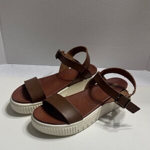 MIA Brown Sandals with White Soles